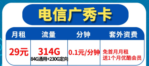 電信的流量卡到底好不好用？|電信廣秀卡、電信廣福卡|首月免費+送優(yōu)酷會員