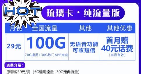 上網無極限！聯通29元100G套餐！想玩就玩！