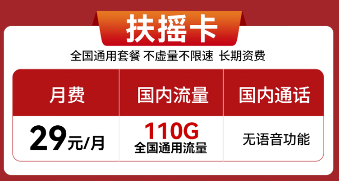 實惠好用的流量卡推薦！29元110G、29元100G通用流量卡！